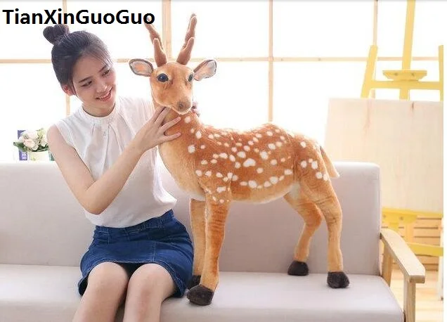 simulation sika deer large 90x70cm standing plush toy soft doll hugging pillow birthday gift s0477 | Игрушки и хобби