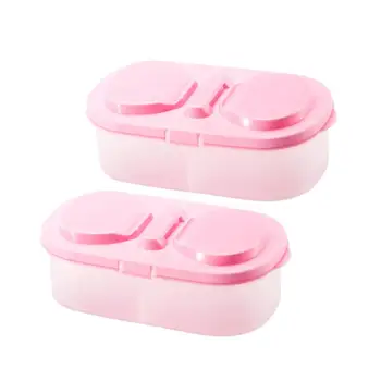 

2pcs Portable Double Compartments Kitchen Storage Box With Lid Refrigerator Food Container Crisper Sealed Snack Boxes