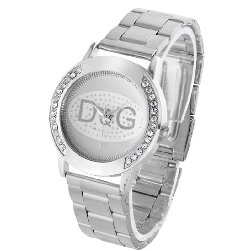 

Zegarki Damskie Luxury brands DQG Women Crystal Silver stainless steel Quartz Watch Lady Outdoor Sport Watch Hot sale Montres