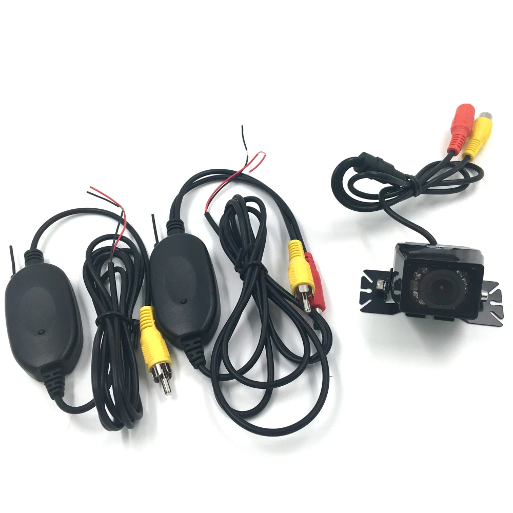 

New Car Square Night Vision Rear View Camera Auto Reverse Backup Camera + 2.4G Wireless Transmitter Receiver for Parking