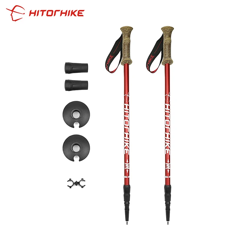 Hitorhike Outdoor Viagem Camping Caminhadas Escalada Bengala 6061 Alumínio Alloyalpenstock Esqui Trekking Pole 1 Par Chegada 17 High Quality Esporte e Lazer