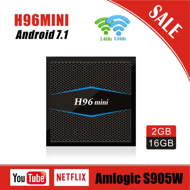H96 Мини Android 7,1 Интернет ТВ приставка Smart S905W 2g Оперативная память 16G Встроенная память Quad core 1080 p 2,4 г/5g WiFi bt 4,0 H.265 h96 мини телеприставку