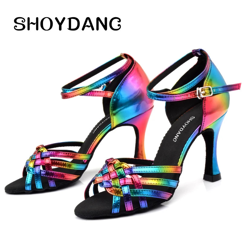 

SHOYDANC Salsa Dance Shoes zapatos de mujer Latin Women Dance Shoes Chinese Knot Soft Bottom Professional Competition Shoes