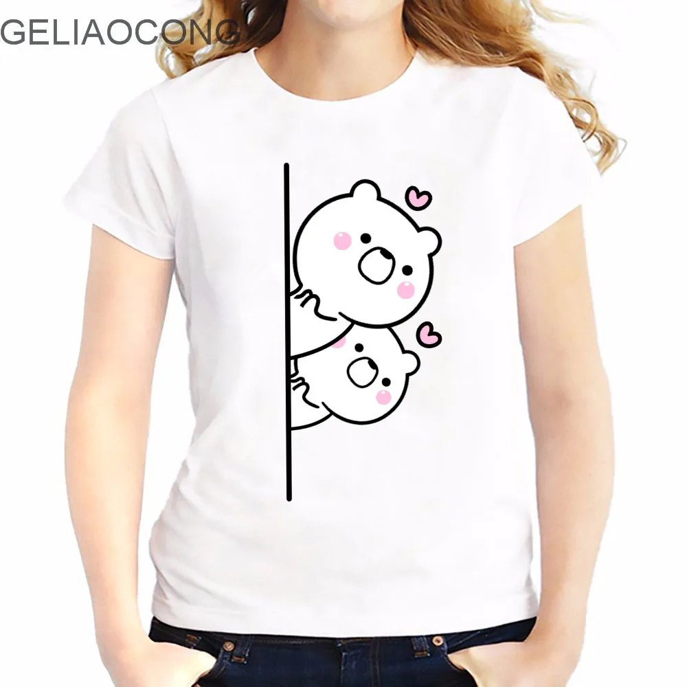 Online Shop GELIAOCONG 2017 Lucu Beruang Putih Komik O Neck Desain Online Shop GELIAOCONG 2017 Lucu Beruang Putih Komik O Neck Desain