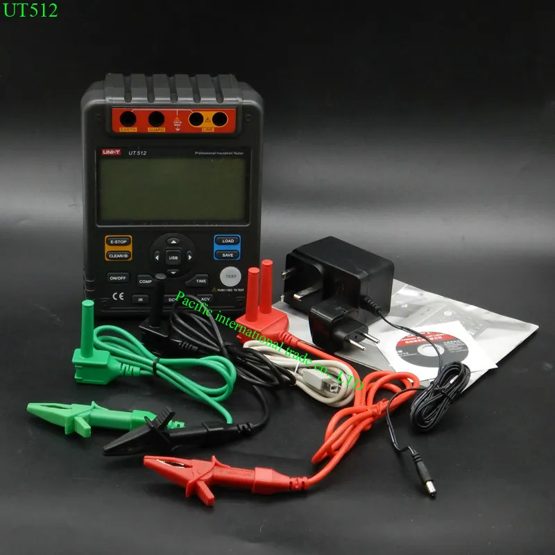 

Digital Insulation Resistance Tester Meter UNI-T UT512 Megohmmeter Low Ohm Ohmmeter Voltmeter Auto Range With Toolbox