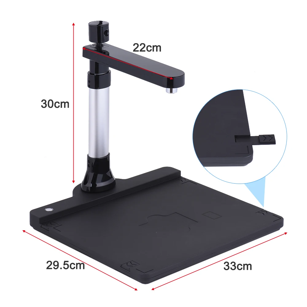  A3 Adjustable HD High Speed Book Image Document Camera Scanner Dual Lens LED Light Max.A3 Scan for 