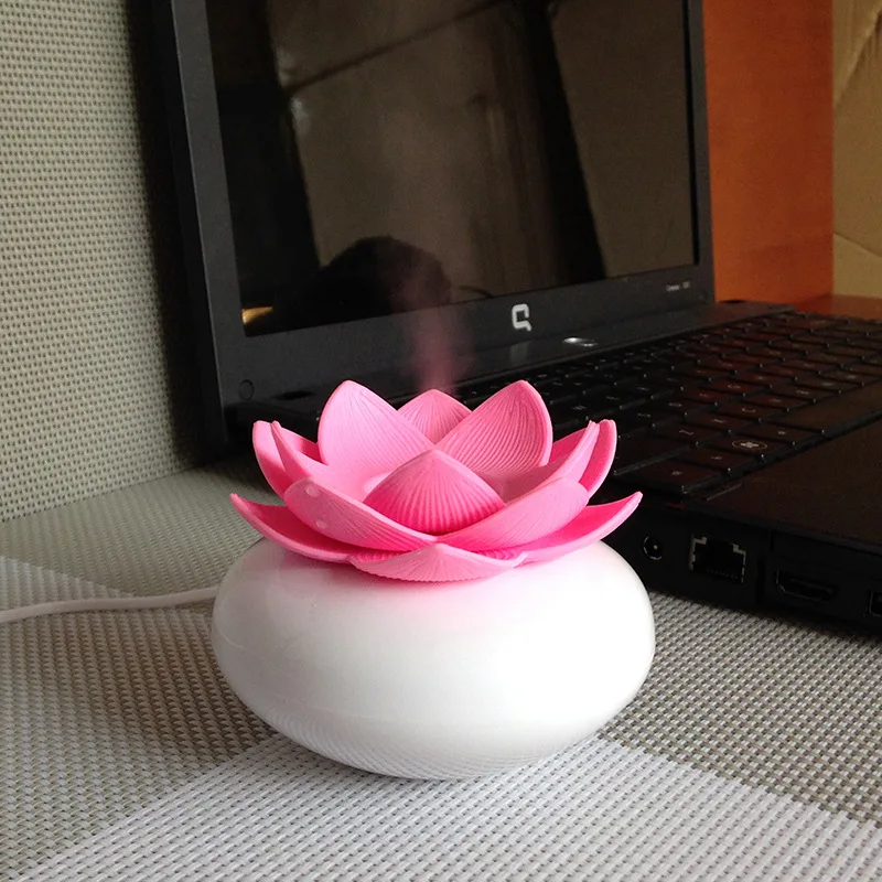

Mini Humidifier USB Office Lotus Shape Air Humidifier Light Mini USB Home Air Humidifier Negative lon Air Purifier