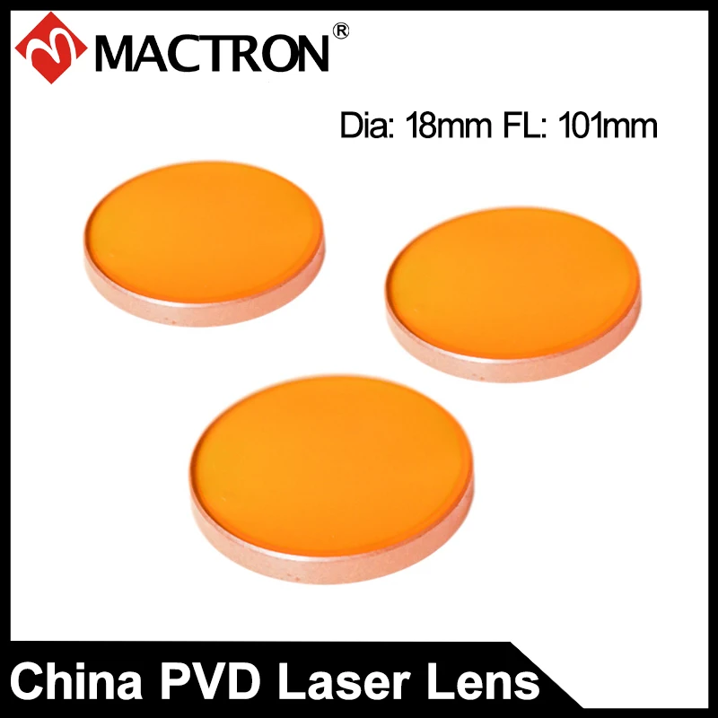 

Chinese PVD ZnSe Laser Focusing Lens for CO2 Laser Cutting Machine Parts, Dia 18MM, Focusing 101MM