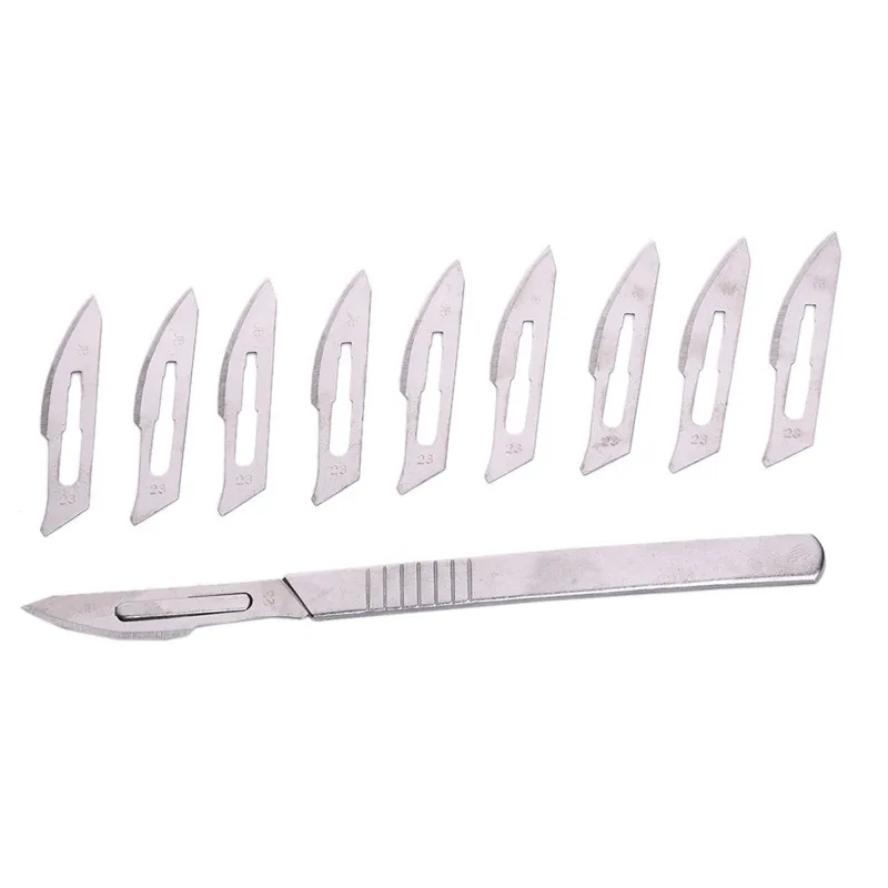 

PW TOOLS 1Set 23# Carbon Steel DIY PCB Repair Cutting Tool + 1pcs 4# Handle High Quality Sharp Knife Hand Tool