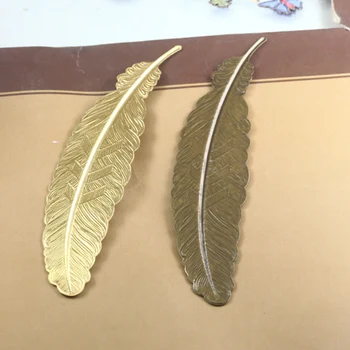 

110*24mm Feather Pendant Bookmark Copper/Brass with Antique Bronze Fallen petals
