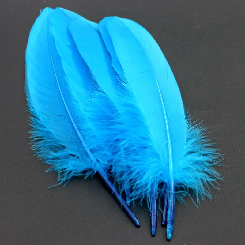 Около 15-20 см искусственных гусиных перьев реквизит для свадебной вечеринки маски украшения для самодельного изготовления 50 шт./лот - Цвет: water blue