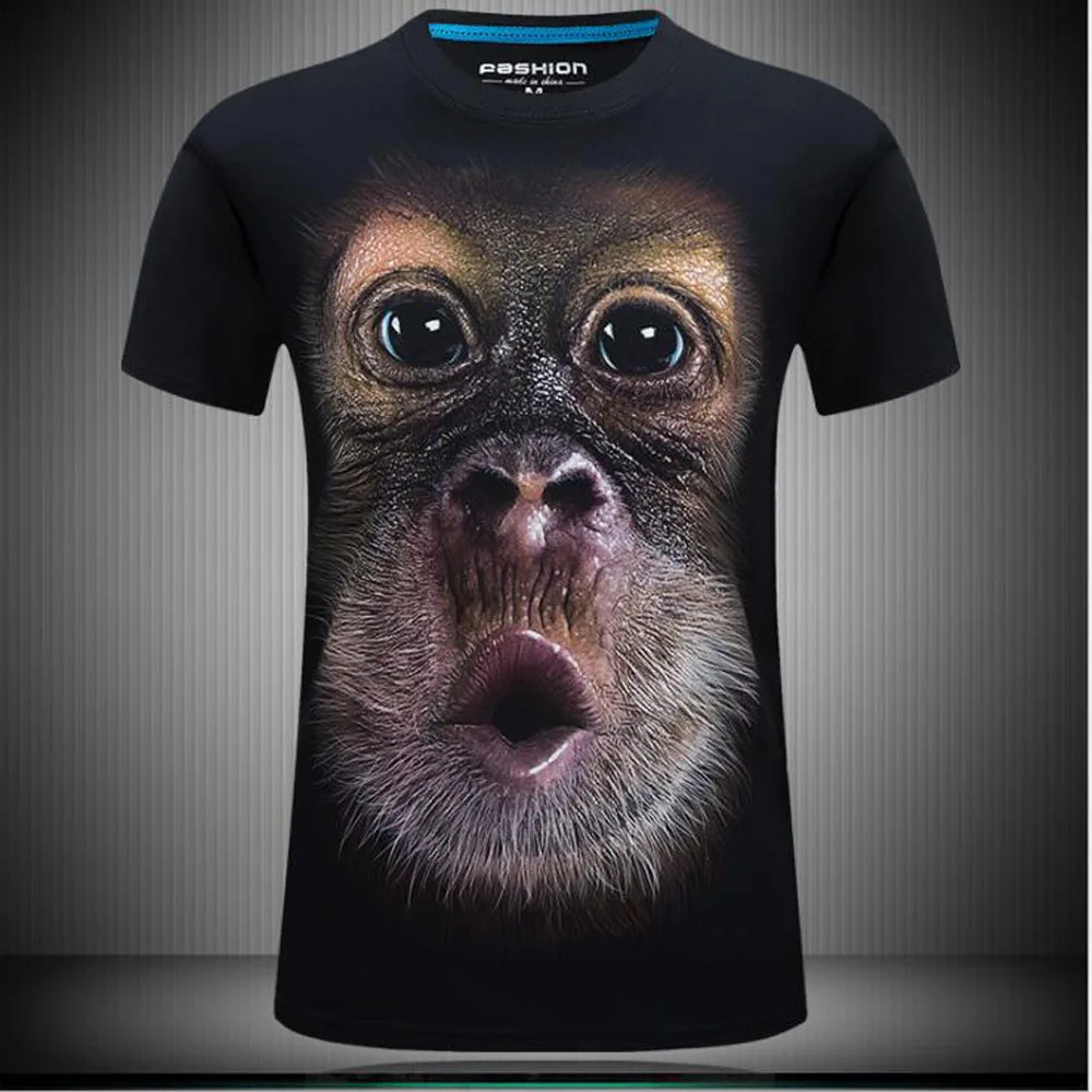 

Men Spring Summer Men's T-Shirts 3D Printed Animal Monkey tshirt Short Sleeve Funny Design Casual Tops Tees Male Drop Orangutan