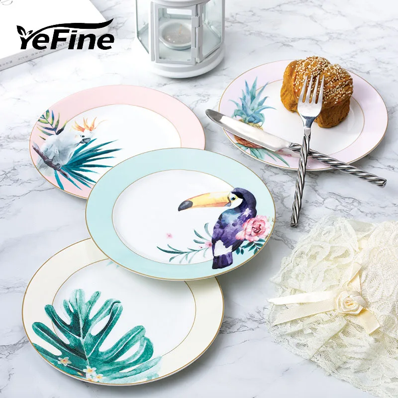 Tanie YeFine wysokiej jakości kość porcelanowa 8 Cal japońskie ceramiczne talerze sałatkowe zastawa stołowa akcesoria ciasto naczynia