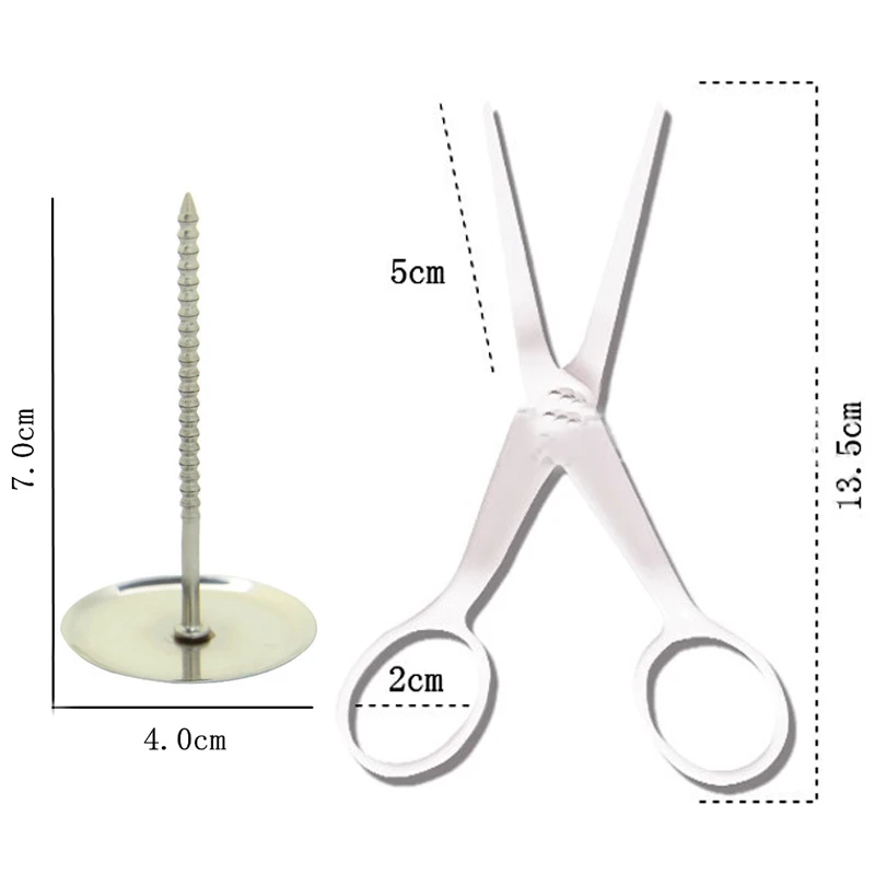 1 шт. покрытие из нержавеющей стали трубопровод ногтей+ 1 шт. пластиковые ножницы для выпечки для торта украшения цветов инструменты для помадки