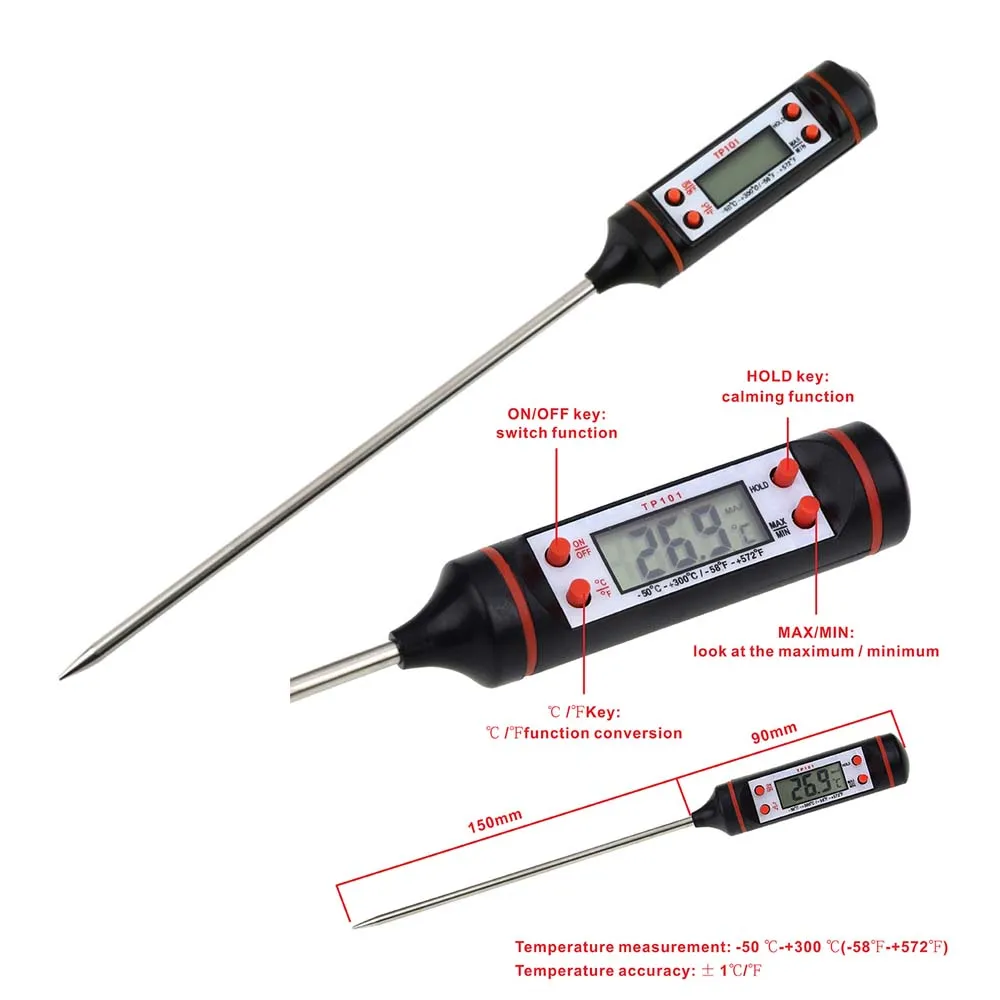 

termometro Digita Digital kitchen oil temperature meter barbecue baking temperature measuring electronic food thermometer TP101