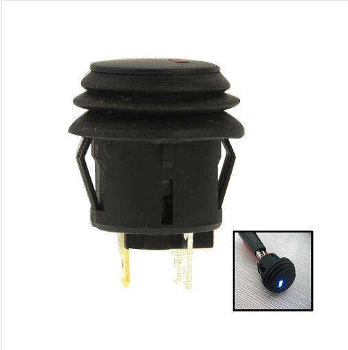 12В 20А ВКЛ-ВЫКЛ 3pin водонепроницаемый кнопочный переключатель 3pin с красным/синим индикатором светильник