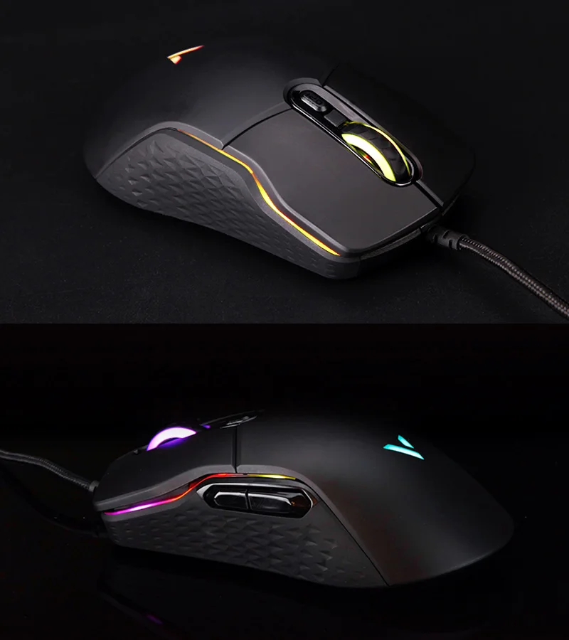 Rapoo Wired Gaming Mouse Mice 16000DPI 400IPS IR Optical Sensor VT Customizable Chip RGB Backlit 8 Programmable Keys Ergonomic