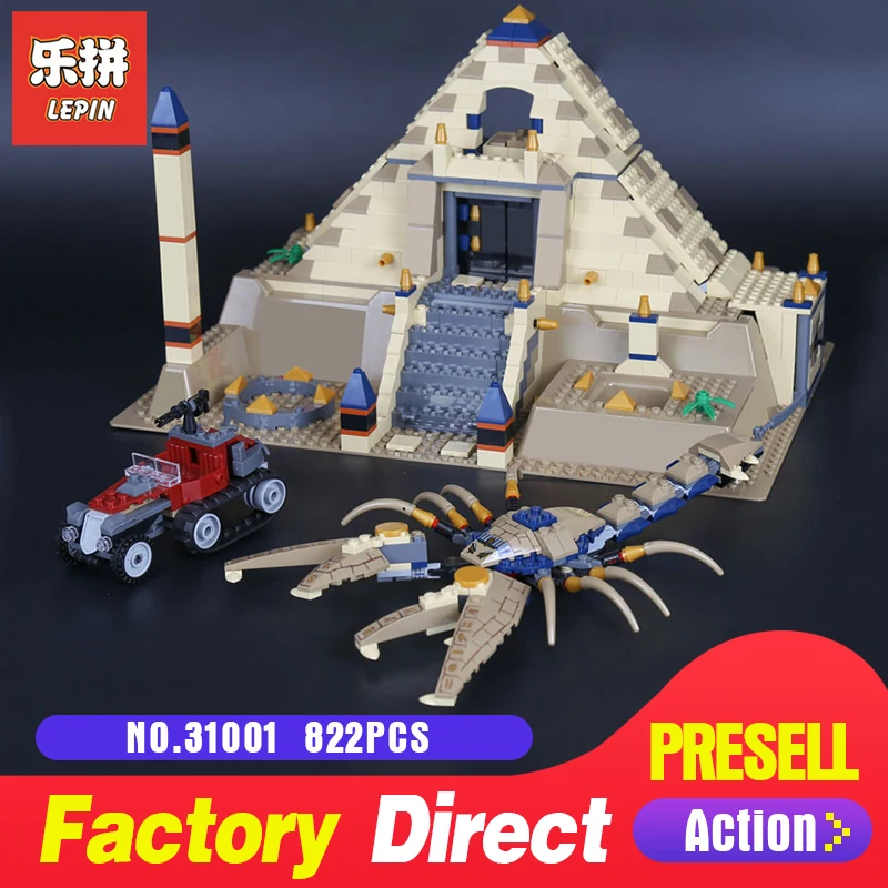 

Lepin 31001 Egypt Pharaoh Series 822Pcs The Scorpion Pyramid Building Blocks Bricks Toys Children Educational Model Gifts 7327