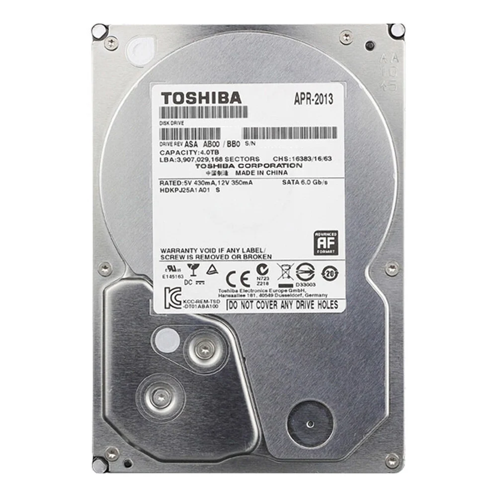 Внутренний жесткий диск TOSHIBA для системы видеонаблюдения 1 ТБ 5700 об/мин SATA 6 ГБ/сек.