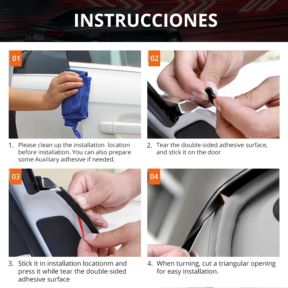 Auxmart 5 м 10 клейкая лента для уплотнения окна двери автомобиля противоскользящие