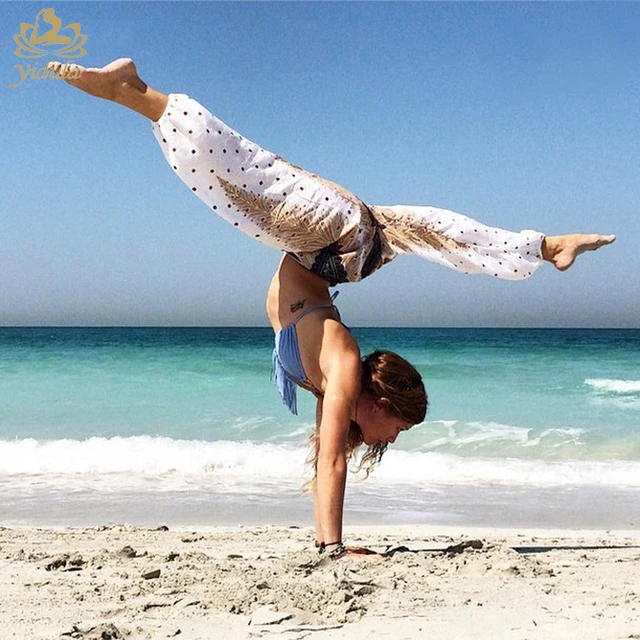 2017 Femmes Yoga Sarouel Aladdin Danse Lâche Pantalon Coloré Taille Élastique Yoga pantalon une taille Nouveau