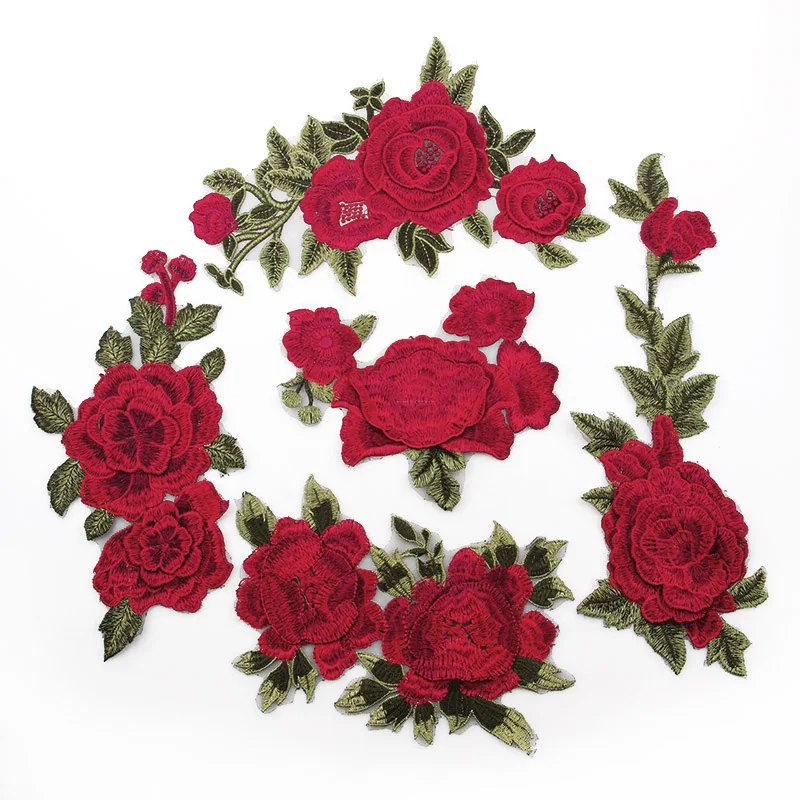 

1Pc 3D Mulity Mixed Flowers Sew On Patches Embroidery Patches Clothing Punk Motif Applique DIY Clothes Accessory