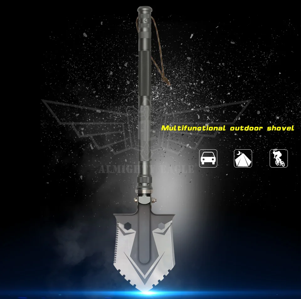 ALMIGHTY EAGLE профессиональная тактическая многофункциональная лопата для выживания на открытом воздухе, складной инструмент, Походное снаряжение для кемпинга, армейские инструменты