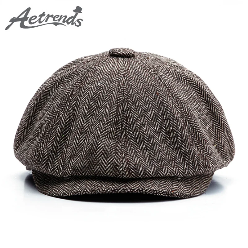 Aliexpress.com : Buy [AETRENDS] 2018 Winter Vintage Octagonal Hat Men ...