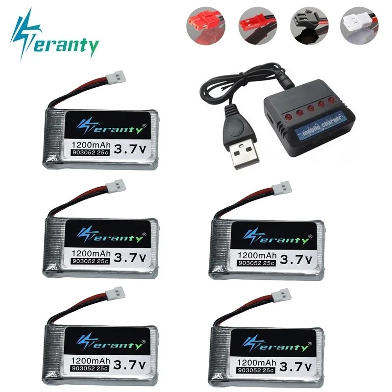 1200mAh 3 7 V Lipo батарея для Syma X5 X5C X5S X5SC X5SW M18 M68 H5P T64 T05 HQ898B H11C H11D RC Quadcopter Drone запасная