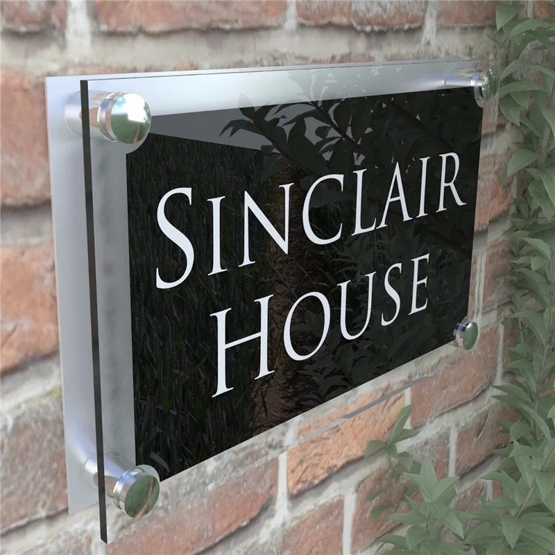 Contemporary House Signs Plaques Door Numbers 1-999 Personalised Stencil Sign