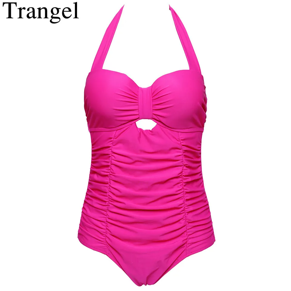 

BANEDA One Piece Swimsuit Plus Size Swimwear Women 2017 Summer Beachwear Push Up Bathing Suits Retro Swim Wear Monokini