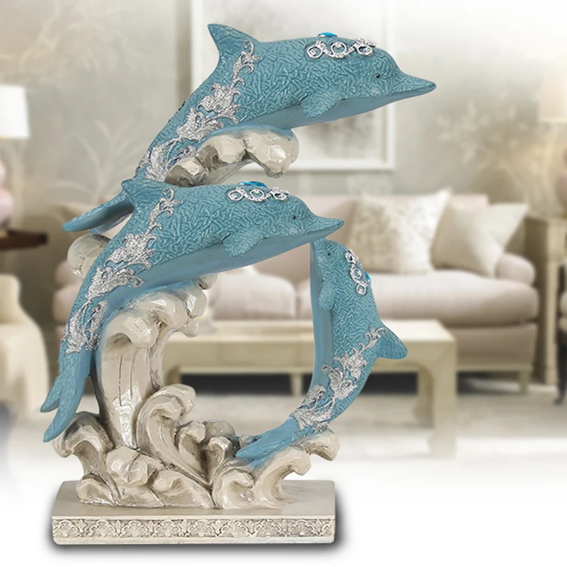 Koop Dolfijn Familie Elegante Moderne Home Decoratie Thuis Ornamenten Pop Art Hars Ambachtelijke Nieuwe Thuis Gift