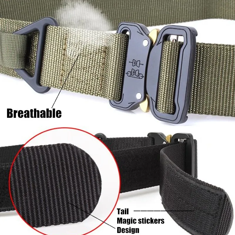 Quick Release 45mm Men CS Tactical Belts Nylon Military Belt+Buckle Adjustable Heavy Duty Training