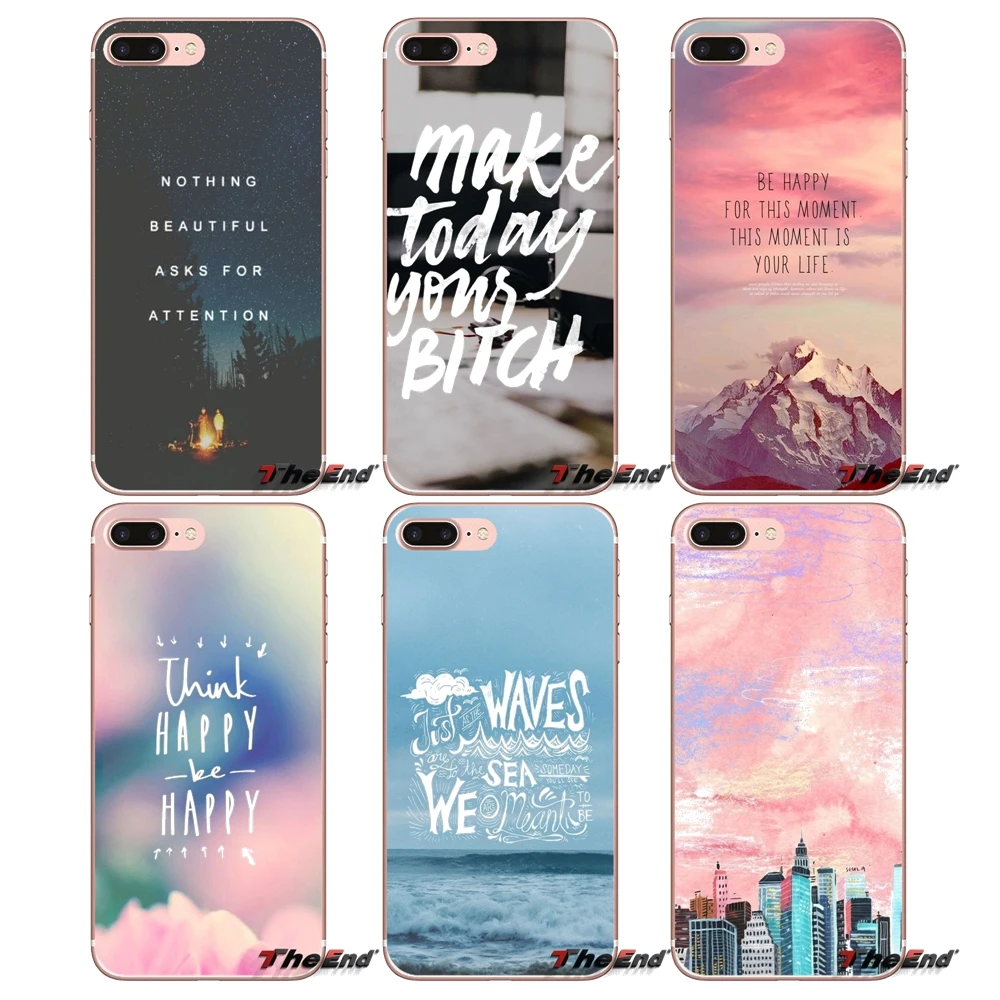Вдохновляющие фразы для iPhone X 4 4S 5 5S 5C SE 6 6S 7 8 Plus Samsung Galaxy J1 J3 J5 J7 A3 A5 2016 2017 силиконовый