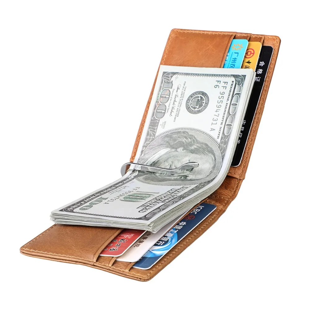 

Genuin Leather RFID Slim Mens Credit Card Wallet Money Clip Simple Design Brand New Men Bifold Wallets
