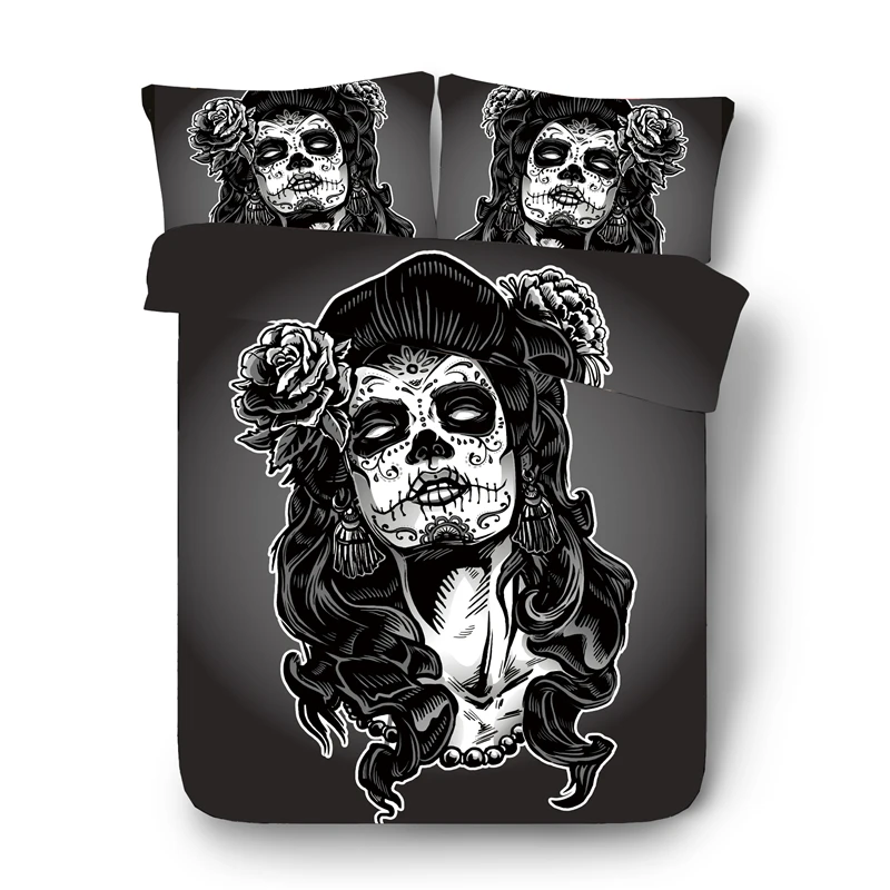 3D Skull Style Bedding Set 3D Print Skeleton Design Duvet Cover Sets EU/AU/US Twin Queen King Size Skull Themed Bed Linen