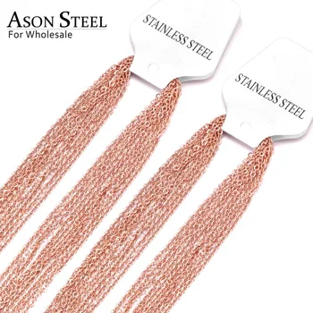 

ASONSTEEL Wholesale Rose Gold Chain Necklaces Link Chain Necklaces for Jewelry Making DIY Accessories 2mm 10Pcs/Lot High Quality