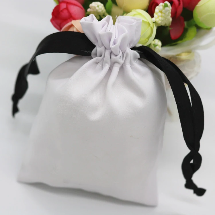 

Satin Gift Bag Jewelry Packaging Drawstring Custom Pouch Cosmetic Party Product Bead Candy Luxury Smooth Silk Bags Print Logo