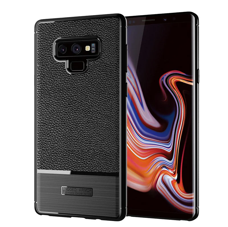 Кожаный ТПУ чехол личи шаблон Ударопрочный Мягкий для samsung Galaxy Note 9 Note9 сотовый