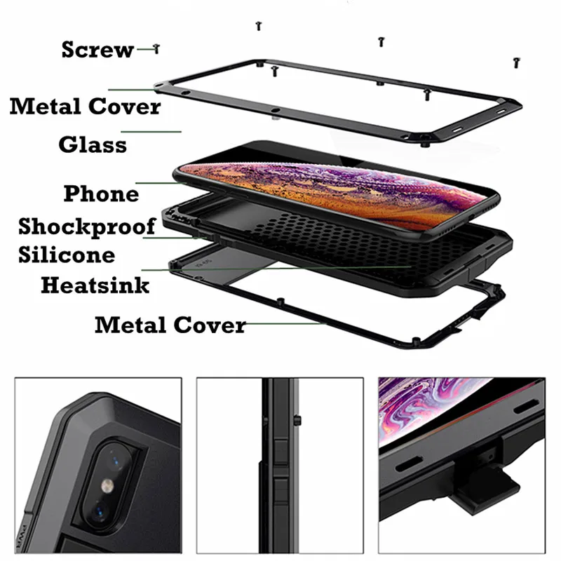 Heavy Duty Doom Armor Waterproof Phone Case – 360 Full Shockproof Metal Cover