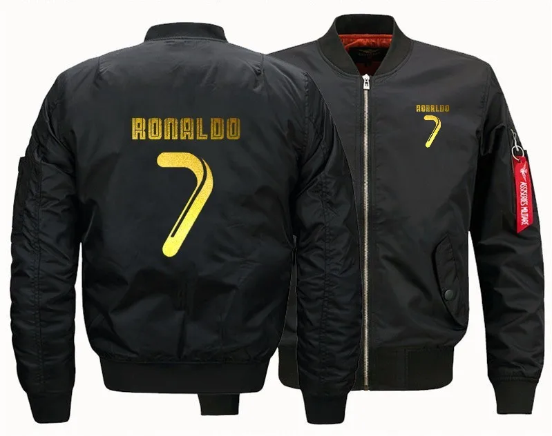 

CR7 Cristiano Ronaldo Bomber Flight Flying Jacket Winter thicken Warm Zipper Men Jackets Anime Men's Casual Coat