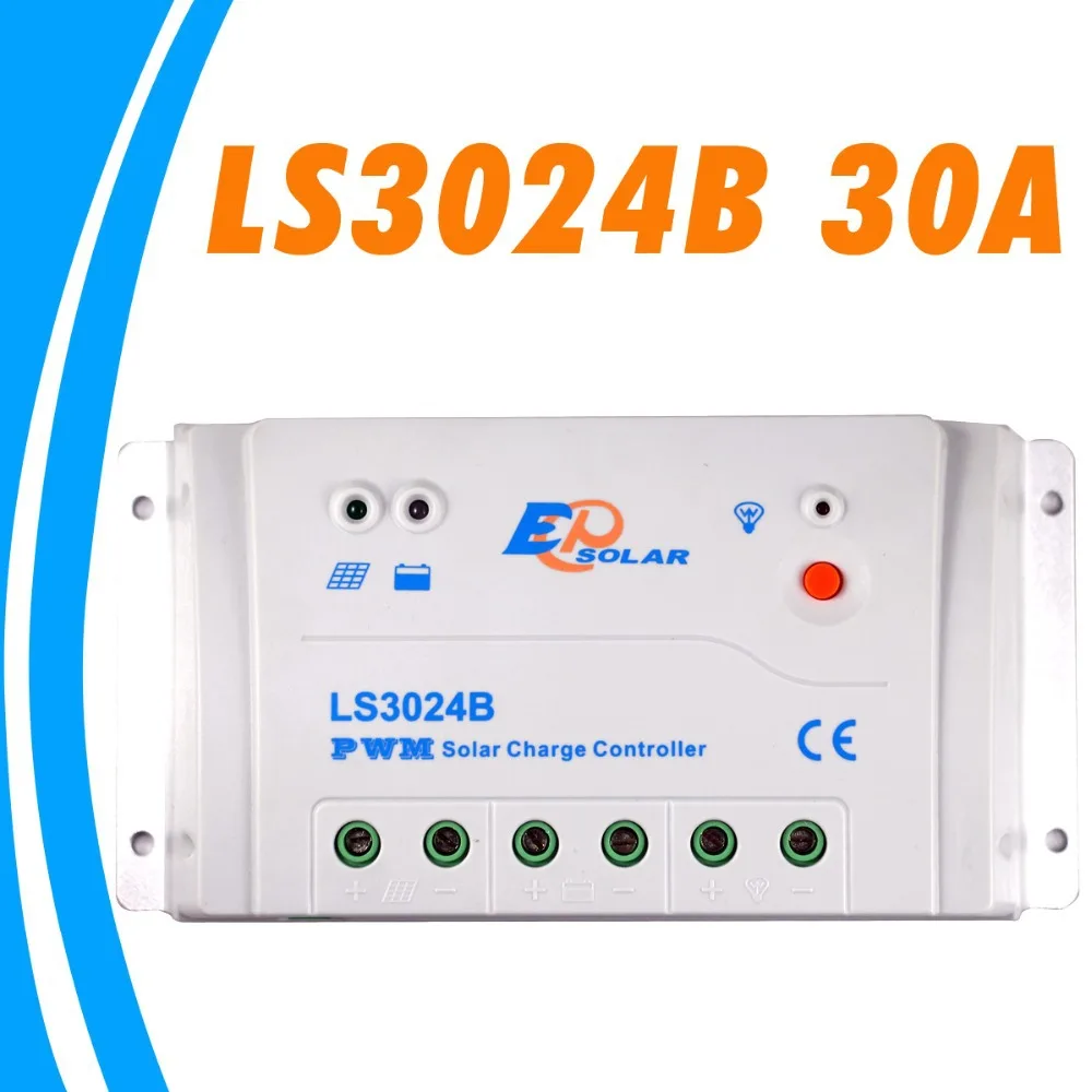 

EPSOLA Solar Controller 30A with PWM LED Solar Charge Controller 12V 24V LS3024B Solar Panel Battery Charge Controller 30A LED