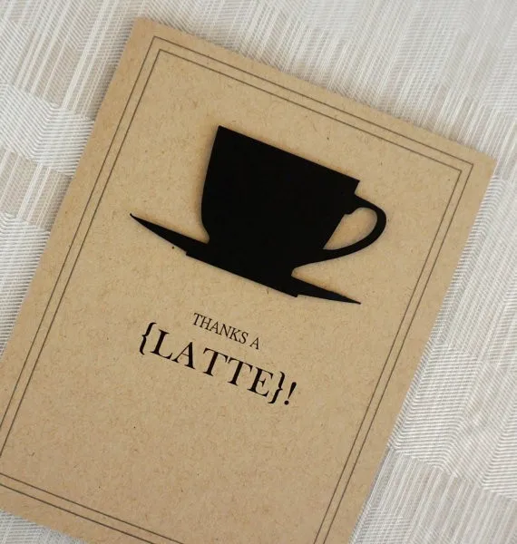 Смешная открытка спасибо-Винтаж-кофе-крафт переработанная бумага-"Спасибо Латте" поздравительные открытки