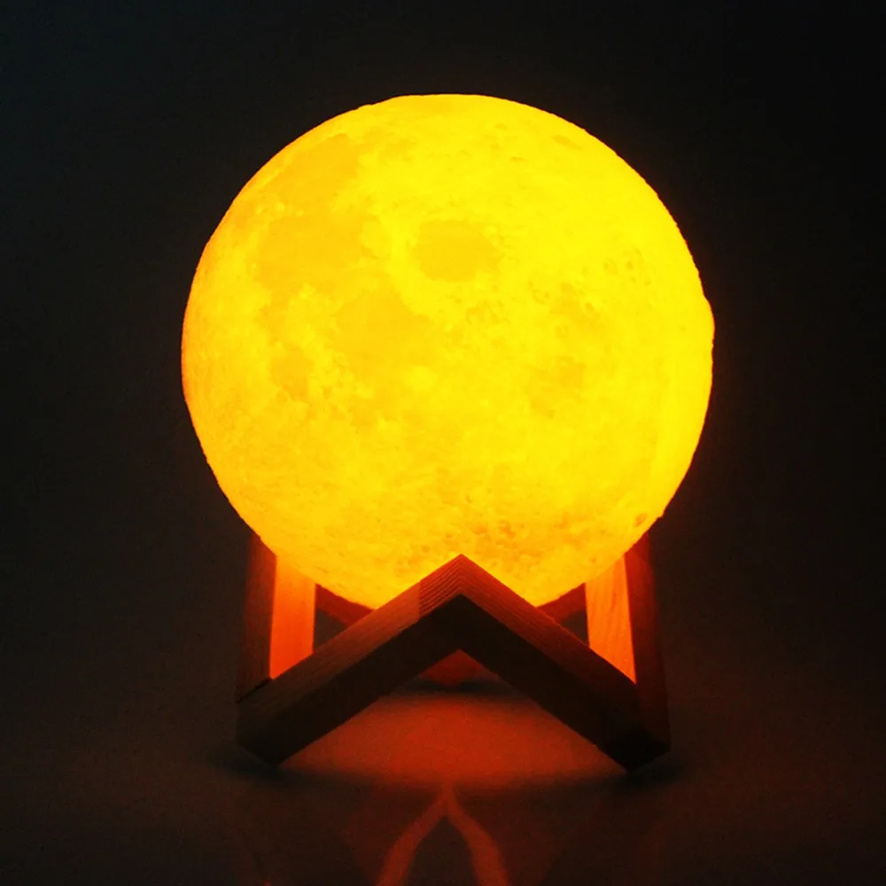  3D Print Rechargeable Moon Light Lamp Touch Switch LED Lunar Night Light Children Bedroom Night Lam - 32894936330