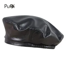 Aorice HL198 Новая мужская модная кожаная шляпа весна Высокое качество Овчина берет армейская Кепка черный красный цвет