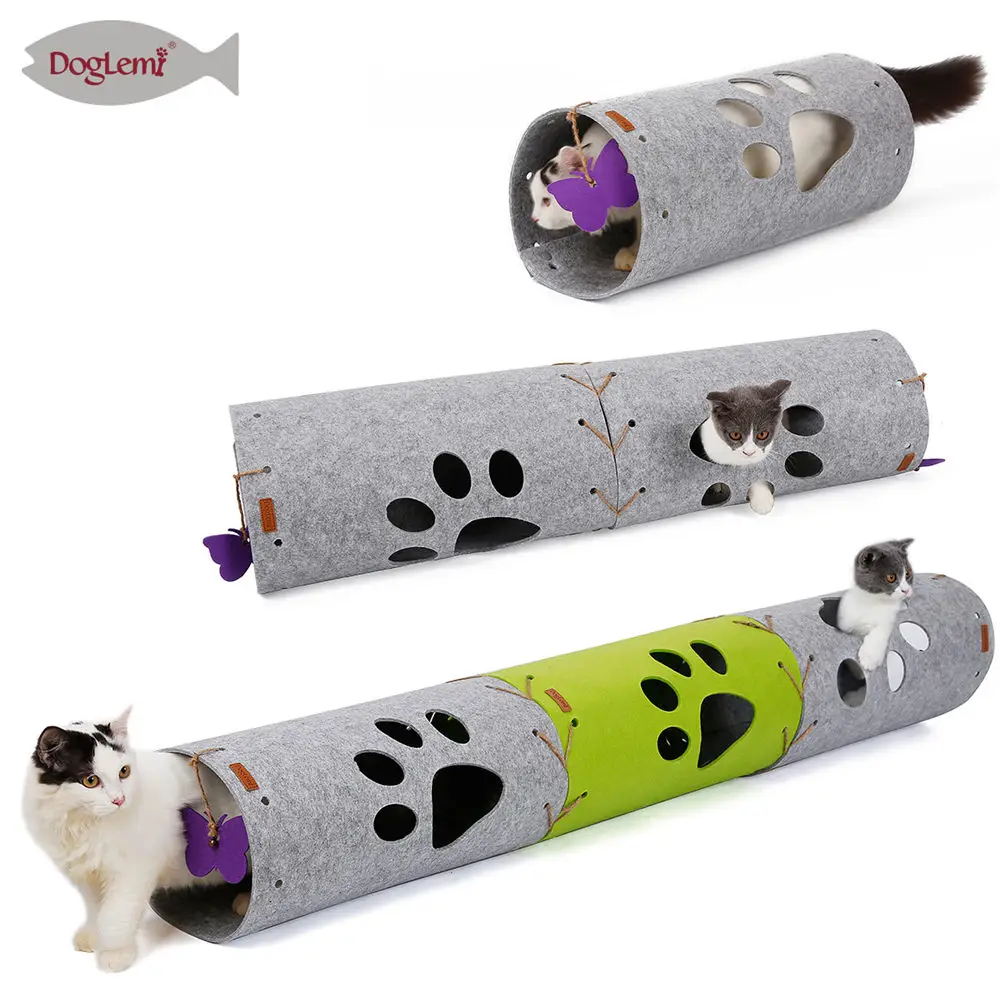 Pet Cat Tunnel toys long 45cm outdoor Cats Training Toy DIY Stitching for Cats Katten interactive Foldabe Tunnel Tubes Pet toy