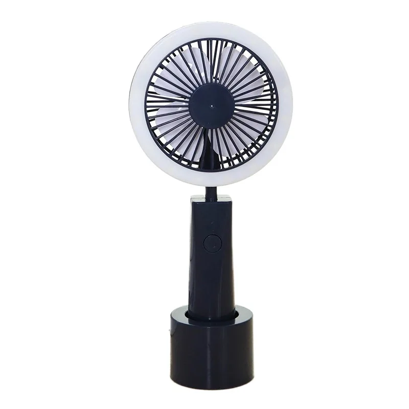 Портативный usb-вентилятор перезаряжаемый светодиодный вентилятор охладитель воздуха мини настольный регулируемый угол 3 скорости для Дома Офиса улицы - Цвет: Черный