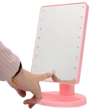 22 LED Touch Screen Makeup Mirror Professional Vanity Mirror Lights Health Beauty Adjustable Countertop 180 Rotating
