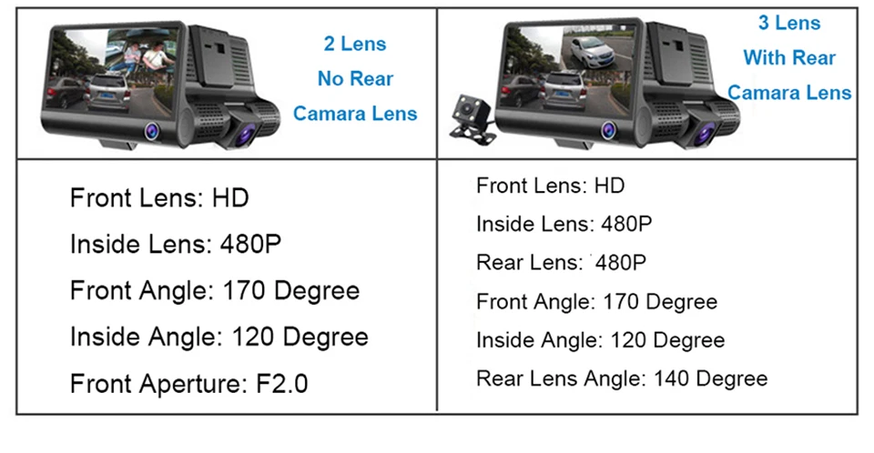 Автомобильный видеорегистратор с 3 объективами s 4,0 дюйма, видеорегистратор с двумя объективами, видеорегистратор заднего вида, Автомобильный регистратор, видеорегистратор, видеорегистратор