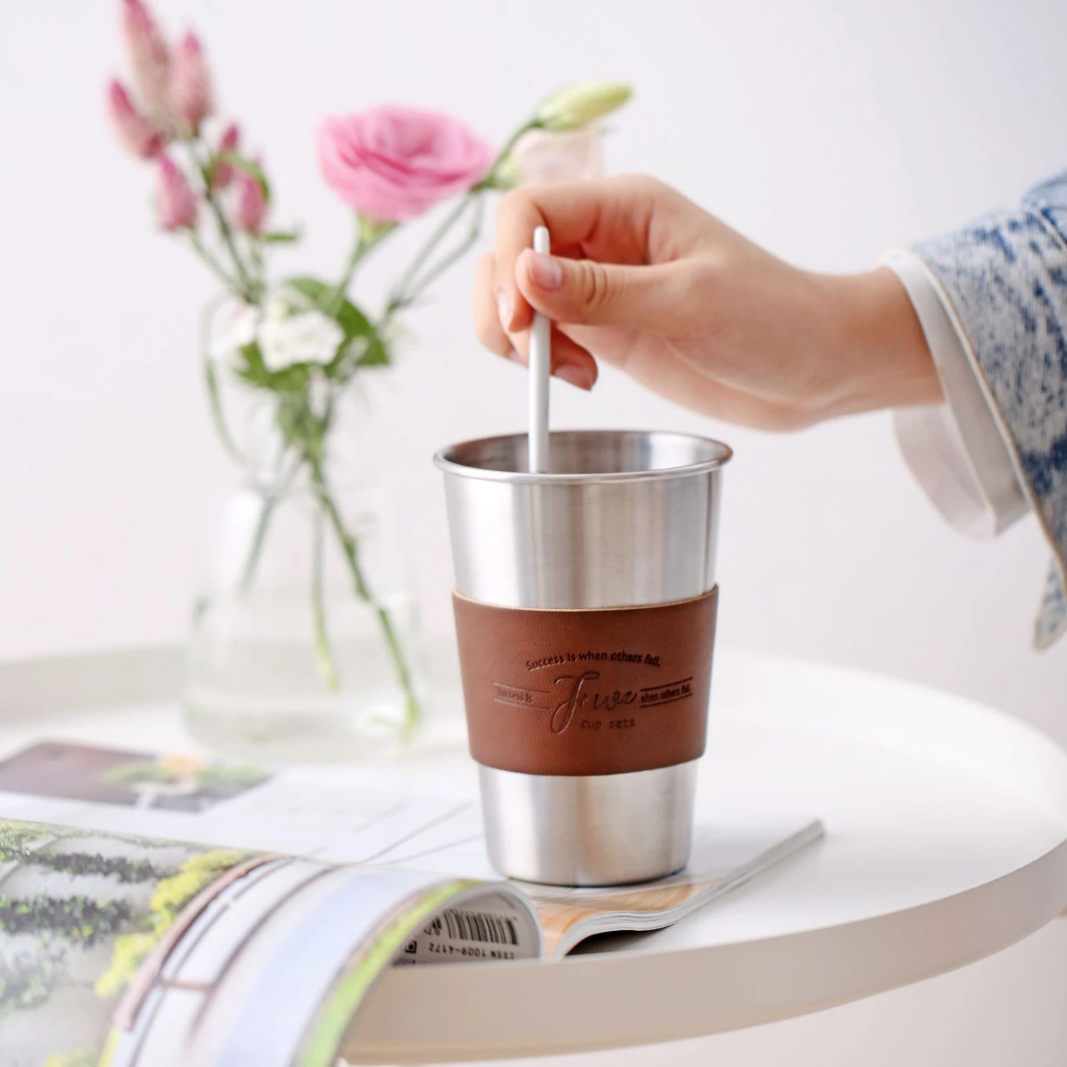 Soffe New Style Food Grade Stainless Steel Coffee Mug Cup Suitable For Office Home Anti-scalding Portable Travel Water Bottle - Цвет: Five